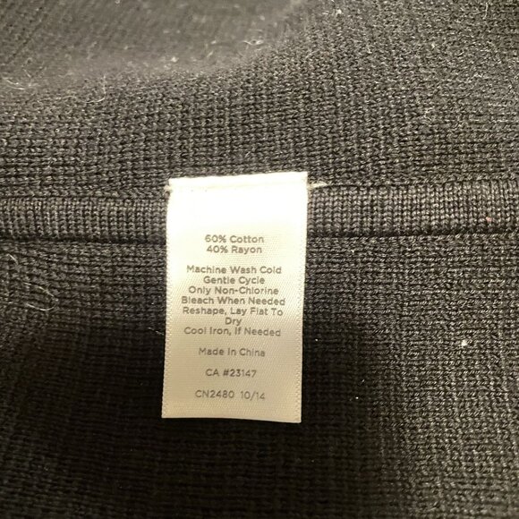 Talbots Black Cardigan Sweater Jacket With White Trim & Button Closure Size L - Picture 6 of 6